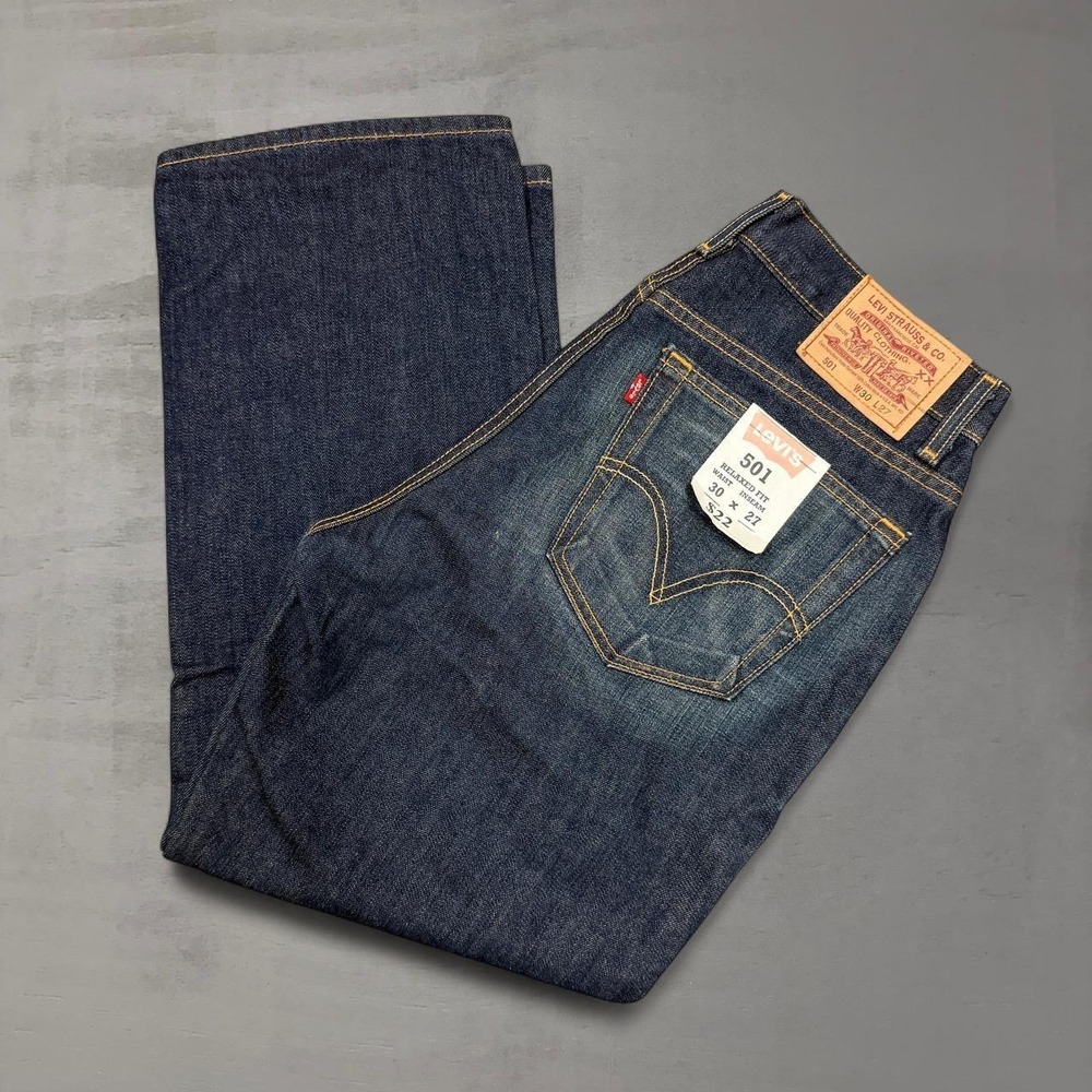Vintage Levis 501 XX Button Fly Jeans Dark Indigo Blue Made in USA 30 x 25